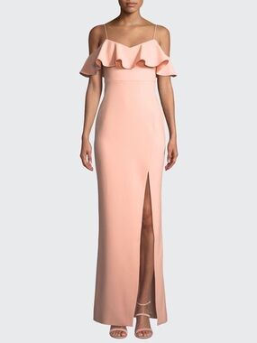 Likely Shania Ruffle Gown Coral Size 0 NWT